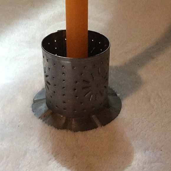 Punched tin candle holder - Picture 2 of 4